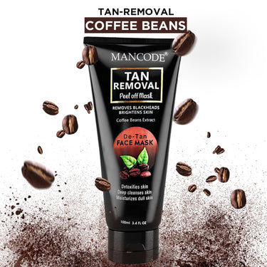 Mancode De-Tan Removal Peel off Face Mask for Men and Women 100ml | Deep Cleansing Exfoliator, Defeat Blackheads & Whiteheads, Glowing White & Brighten Skin